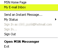 MSN Login screen